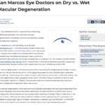 San Marcos eye doctors details key differences between dry and wet macular degeneration.